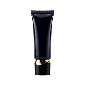 Luxury Black <b>Plastic</b> Cosmetic Squeeze <b>Tube</b> with Gold Electroplated Screw Cap - Product Image 1