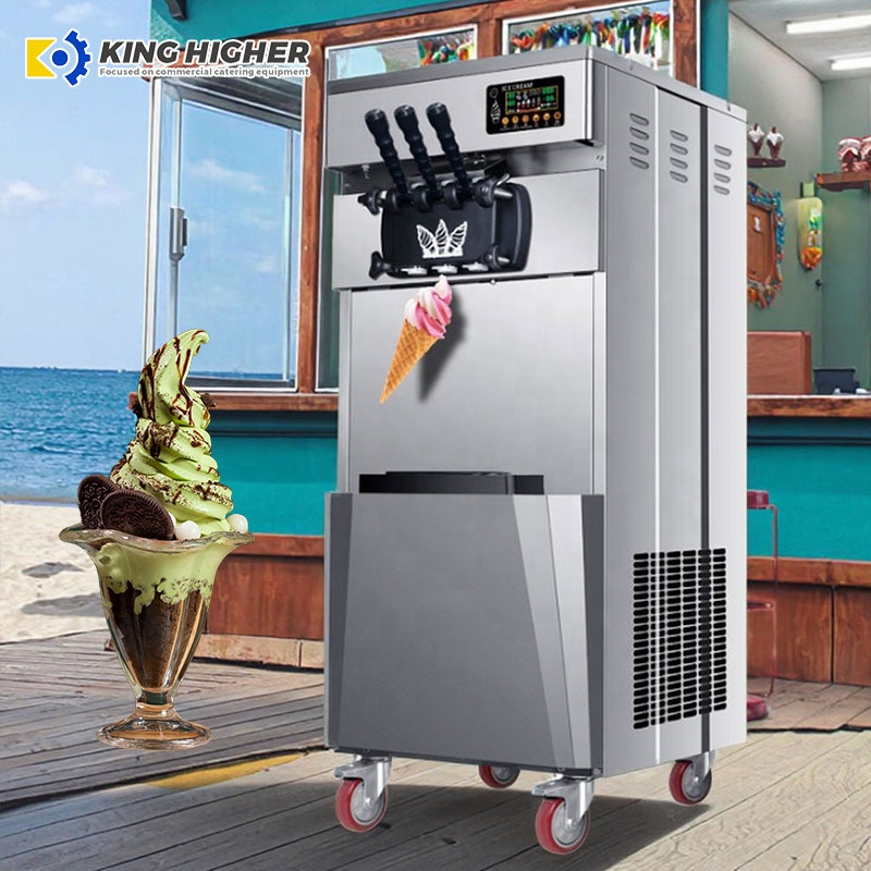 Commercial Automatic Tabletop Italian Soft Serve Ice Cream Machine Low-Consumption 3 Flavors 2025 Self-Service Softy Ice Cream