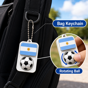 Portachiavi Antistress Girevole a Forma di Bandiera Nazionale Stampata in 3D, Ciondolo Portatile a Pressione per Decompressione, Giocattolo Antistress da Calcio, Charm per Borsa - Product Image 2