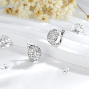 2025 New High Quality Fine Manufacturer Wholesale Fashion Round Zircon Brass 14k <b>Gold</b> <b>Plated</b> <b>Earrings</b> for Women Jewelry - Product Image 2