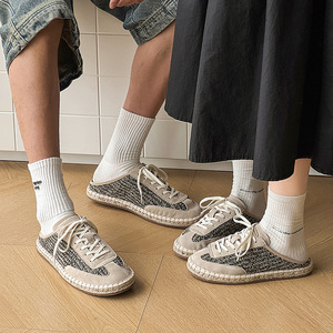 รองเท้าโลฟเฟอร์หนังอเนกประสงค์แบบใหม่, รองเท้ามุลเลอร์, รองเท้าแตะพื้นแบนครึ่งเดียว - แบบชิ้นเดียว ระบายอากาศได้ดี สวมใส่สบาย และน้ำหนักเบา - Product Image 4