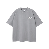 Camiseta de Algodón 100% para Hombre, Ecológica, Transpirable, con Hombros Caídos, Lavado Ácido, Cuello Vintage, Oversize, Lisa, con Transferencia Térmica, Venta al por Mayor
