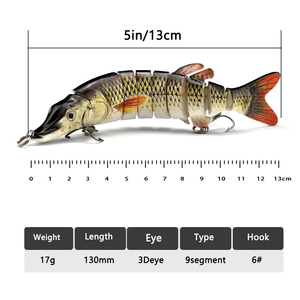 9 leurres de pêche articulés appâts durs artificiels avec action flexible pour la pêche en mer - Product Image 5