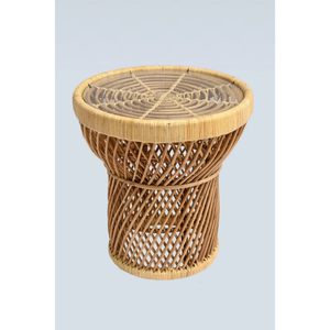 Mesa de Centro Moderna Nórdica Pequeña, Diseño Creativo de Esquina con Ratán Real Resistente, Mueble Sencillo para Sala de Estar - Product Image 1