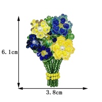 Bouquet de plantes de l'industrie lourde tridimensionnelle fleur Sequin Patch tissu à coudre perles de feutre vêtements écharpes accessoires de conception