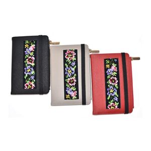 Floral Embroidery PU Leather <b>Wallet</b> Multi-Card <b>Holder</b> with Zipper Pocket Slim Bifold Purse for Women ID Window & Elastic Stra - Product Image 1