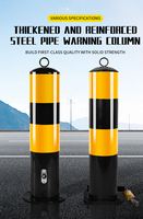 Columna Metálica de Seguridad Vial, Poste de Barrera Reflectante de Advertencia Fija, Bolardo de Acero Inoxidable para Estacionamiento