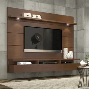 Hot Selling LED Wall Unit Entertainment Center With Shelves Multi-function MDF Wooden Stand Tv Stands Fortv Furnitures