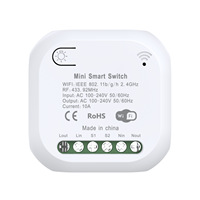 Module de commutation intelligent Wi-Fi 10A 240V marche/arrêt RF433 en PC ignifuge, compatible avec panneau de commutation sans fil auto-alimenté