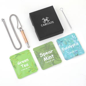 Kalung gaya Bohemia untuk pria wanita, rokok alternatif rasa buah baja tahan karat, bisa disesuaikan, penghilang pernapasan - Product Image 2