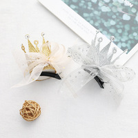 Accessoires pour cheveux d'enfants, couronne en dentelle tridimensionnelle pour filles, pince à cheveux pour anniversaire de princesse, pince latérale pour bébé