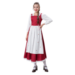Adult Women's <b>Little</b> <b>Red</b> Riding Hood Costume Long Dress Set Cosplay Role Play Clothing Spring 2025 Europe America Southeast Asia - Product Image 5
