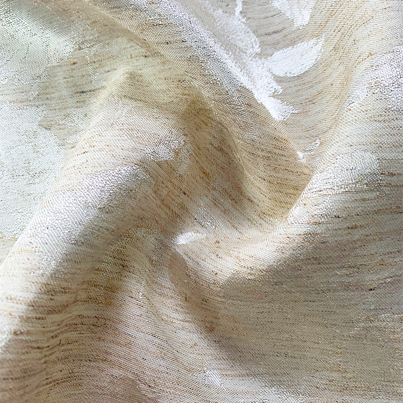Viscose Rayon Linen Jacquard Fabric Breathable for Tops