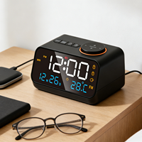 Moderner Wohnzimmer-Desktop LED Digitaler Wecker mit Bildschirm Stufenlose Dimmung Intelligenter LED-Wecker mit FM-Radio