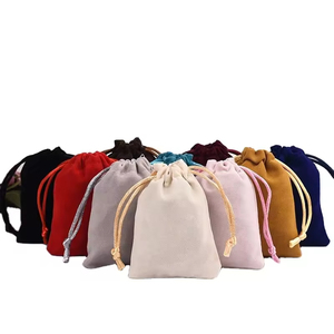 Customized CustomJewelry Bag Print Gift <b>Drawstring</b> Jewelry Velvet Pouch Bags with logo ORGANIC Bag - Product Image 1
