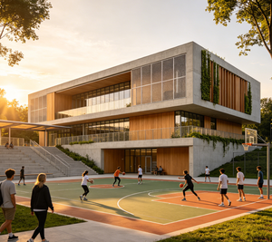 Complexe sportif en acier à 2 et 3 étages, dédié à la communauté publique, avec un aménagement d'activités pour tous les âges, un intérieur lumineux et <span class=keywords><strong>ventilé</strong></span>, résistant aux intempéries - Product Image 6