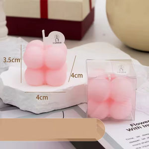 Vela Aromática de Cera de Soja, Natural y de Lujo, con Logotipo Personalizado, Etiqueta Privada, Velas Decorativas en Forma de Cubo de Burbujas - Product Image 3