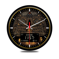 Horloge murale Azan AL-FATIHA Horloge ronde à double heure FAJ-360 Affichage LCD Horloge Azan Ramadan pour la prière musulmane