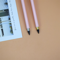 Crayon infini en métal sans encre de luxe, modèle Heart Top Eternal, pour l'école, le bureau, les fournitures scolaires, cadeau