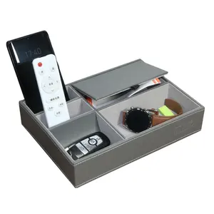 LG8074 OEM定制标志皮革办公桌面收纳器家用桌汽车钥匙卡收纳器代客