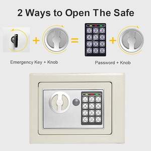 17 E Mini gabinete de pared 2,9 KG Caja de seguridad de acero con bloqueo de código digital Almacenamiento de dinero para hoteles - Product Image 6