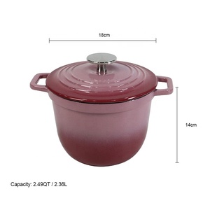 Ustensiles de cuisine de cuisine durables Mini <span class=keywords><strong>cocotte</strong></span> en fonte émaillée pot à riz avec poignées et couvercle de casserole prêt à l'induction - Product Image 2