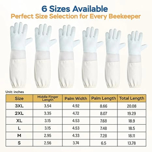 Gants d'apiculteur de protection avec manchon de manchette ventilé en maille pour les activités de plein air Gants anti-piqûre pour les apiculteurs - Product Image 4