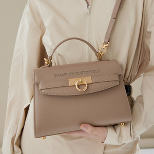 Bolso de mano de cuero crossgrain con asa superior y logotipo personalizado, bolso de oficina para mujer, bolso cruzado clásico para mujer - Product Image 6