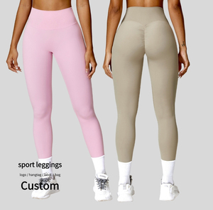 Venta al por mayor Hip Lifting Yoga Leggings Cintura Alta Control <span class=keywords><strong>de</strong></span> Barriga Medias Deportivas Ropa <span class=keywords><strong>de</strong></span> <span class=keywords><strong>Mujer</strong></span> Gimnasio Leggins Bulk Custom Logo Leggings - Product Image 1