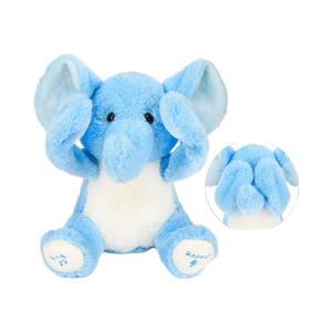 Yuhogntoys 11.5 \ "con voi màu xanh Thú nhồi bông Đồ chơi điện hoạt hình tương tác peek-boo lặp đi lặp lại bạn nói âm nhạc làm bằng sang trọng - Product Image 6