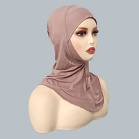 Vente chaude Respirant Six Hijab Arabe Casquettes Instantanées de Soie Coton Couleur Unie Chaud Modal Hijab Arabe Casquettes Intérieures