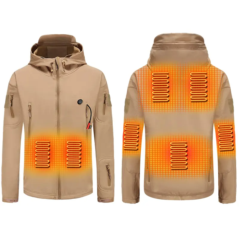 Disponibile giacca calda con cappuccio riscaldante intelligente tuta da sci sportiva all'aperto 5v abbigliamento da alpinismo ricaricabile Usb 7 giacche riscaldate