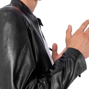 Chaqueta de Cuero Genuino para Hombre, de Alta Calidad, al por Mayor, Tallas Grandes, Reversible, de Invierno, Estilo Urbano, con Cuello Alto - Product Image 2