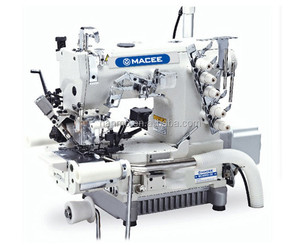 Máquina de coser interlock de cama cilíndrica con accionamiento directo MC 600D-38UT, cortador derecho, con cortahilos automático y rodillo - Product Image 1