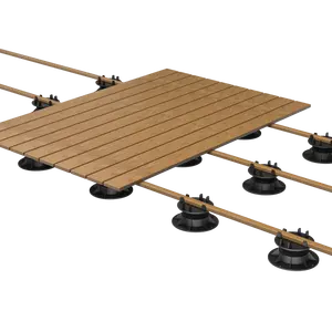 Base de piso de deck composto de plástico, pedestal de plástico ajustável para sistema de suporte de uso múltiplo