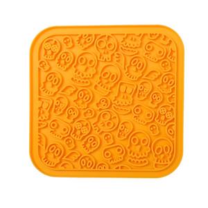 Logotipo personalizado Crânio Silicone <span class=keywords><strong>pet</strong></span> Slow food mat Dog Lick Pad Tigelas De Alimentador Lento Lamber Mat Com ventosa - Product Image 1