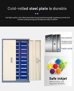MFTLONG Armoire de <span class=keywords><strong>rangement</strong></span> en <span class=keywords><strong>métal</strong></span> et plastique à 48 tiroirs 600*220*940MM avec porte pour outils de <span class=keywords><strong>rangement</strong></span> pour salon et salle de bain - Product Image 3