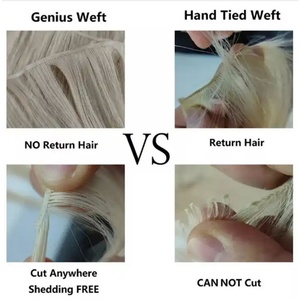 FH Wholesale Sliver Remy Russian XO  Hole Hair Weft Pu Human Hair Seamless Invisible Weft Hair Extension with Hole - Product Image 3