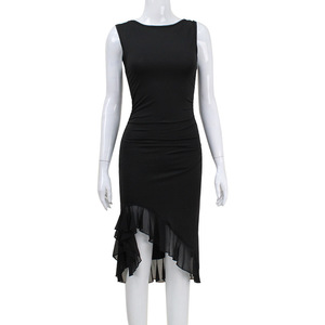 Nuevo diseño de vestido de retazos de malla de cintura alta para mujer, elegante fiesta, cuello redondo, sin mangas, Espalda descubierta, vestidos cortos irregulares - Product Image 6