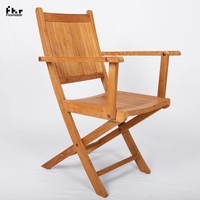 Meubles de patio Table à manger et fauteuils modernes en bois rond Villa Ensemble de salle à manger en teck Igh End Hotel Outdoor Durable