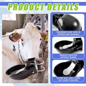 Abbeveratoio Automatico in Metallo con Leva per Bestiame, Vasca d'Acqua in Ghisa Resistente, Ciotola Automatica per Cavalli e Bovini da Fattoria - Product Image 4