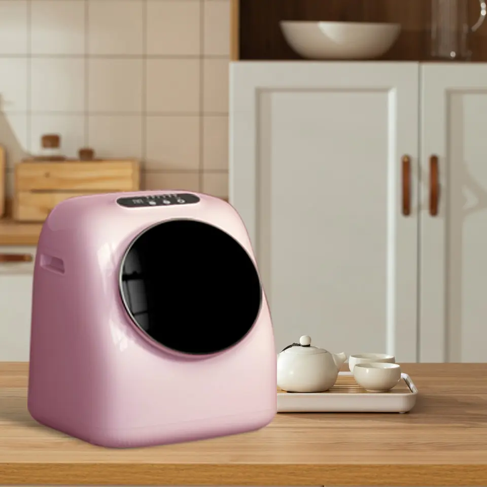 Mesin cuci pakaian portabel Mini mesin cuci muatan depan dengan pilihan pengering