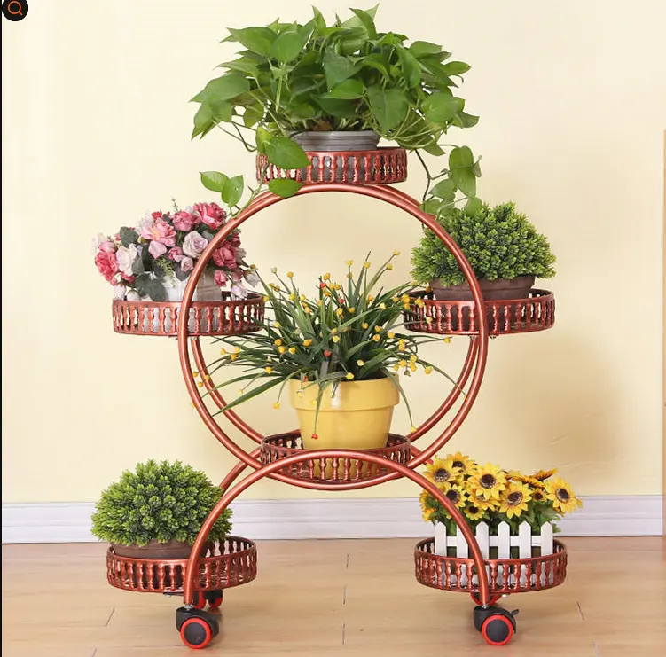 Étagère de support de plante en métal à 5 niveaux support intérieur pour la décoration intérieure étagère multifonction en fer pour plante Pot de fleur organisateur affichage