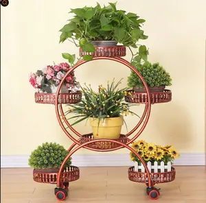 Rak berdiri tanaman logam 3 tingkat, rak dalam ruangan untuk dekorasi rumah, besi, Multifungsi, rak untuk tampilan Organizer Pot bunga tanaman