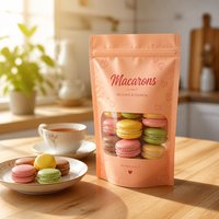 Sacs à biscuits personnalisés avec logo, sacs thermoscellables de qualité alimentaire pour pâtisseries, beignets, gâteaux, biscuits avec fenêtre transparente