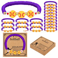 Handgefertigte Stapelbare Sport-Armbänder für Basketball-, Fußball- und Fußballfans Jubiläumsgeschenk Buntes Polymer-Ton Perlenarmband