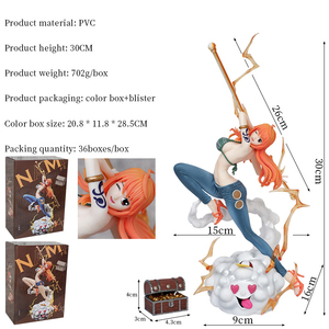 Figuras de acción de anime de 30 cm, 2 estilos, modelos de <span class=keywords><strong>Nami</strong></span>, decoración de escritorio, figuras de acción de dibujos animados para colección. - Product Image 3
