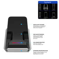Honcam Controller Ladestation für Playstation 5 Dual sense Edge Controller mit Headset halter Schnelle sichere Lade anzeige