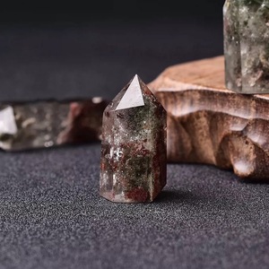 <span class=keywords><strong>Prisma</strong></span> <span class=keywords><strong>Hexagonal</strong></span> de cristal fantasma verde Natural, columnas individuales de doble punta, adorno de columna de montaña de mil capas para el hogar - Product Image 3