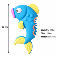Jouet à mâcher pour chien en caoutchouc latex écologique, jouet couineur coloré en forme de poisson pour chiots